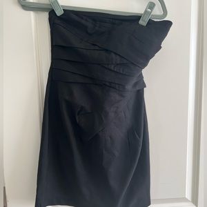 Aqua black strapless dress